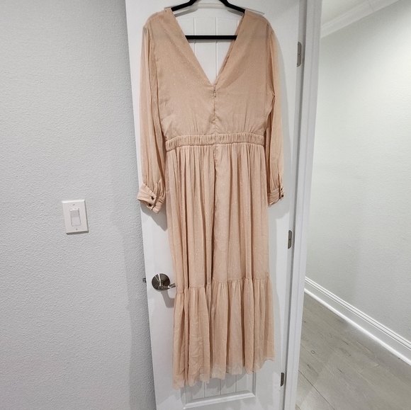 NWOT SANDRO Shimmer Long Sleeve Long Dress size 42 - Picture 5 of 7